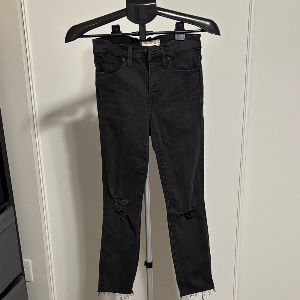 Madewell Black Distressed Skinny Jeans